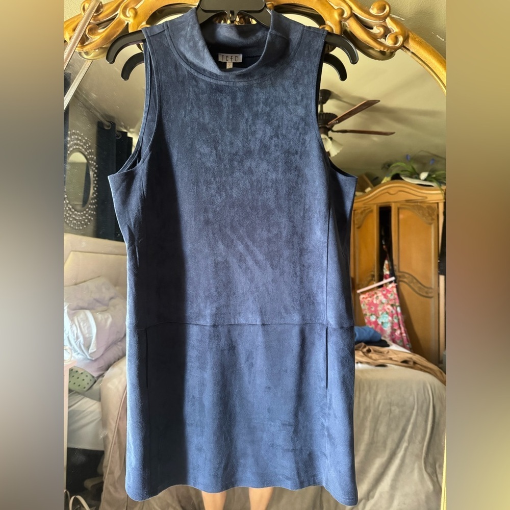 TCEC Blue Sleeveless Dress with pockets